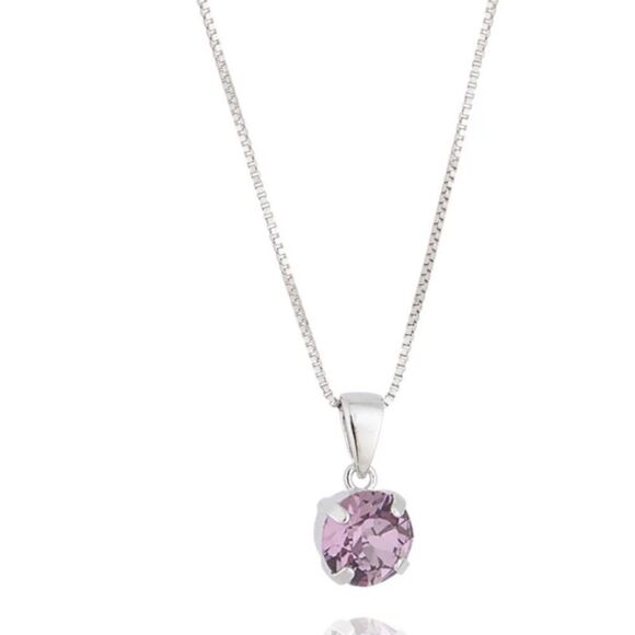 Necklace authentic Swarovski crystals white rhodium plated - Picture 1 of 6